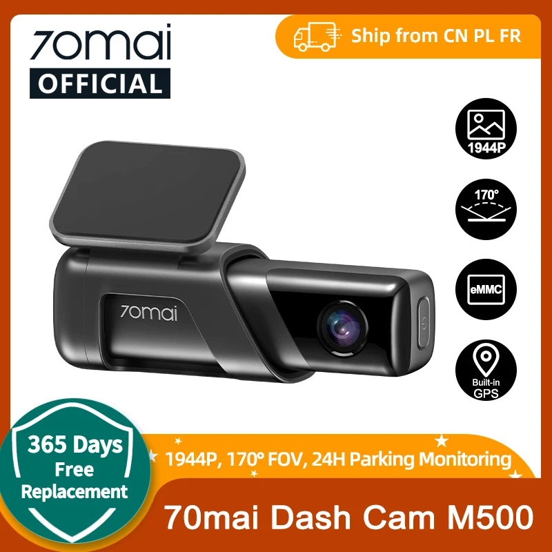 70mai Dash Cam M500 1944P 170FOV GPS ADAS 24H Parking eMMC