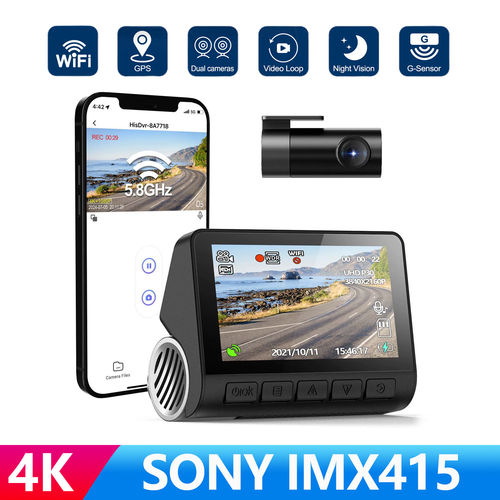 4K Dash Cam Car DVR 24H Monitoring Recorder GPS WiFi Sony415
