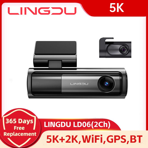 LINGDU Dash Cam 5K+2K Rear Cam Car DVR WiFi GPS行车记录仪24H