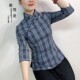 七分袖 中国风复古格子改良旗袍上衣中式 盘扣女装 唐装 汉服春秋 修身