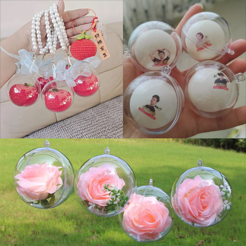 유치원 환경 디자인 펜던트 DIY 공 플라스틱 볼 장식용 투명 속이 아크릴 빈 이미지 5
