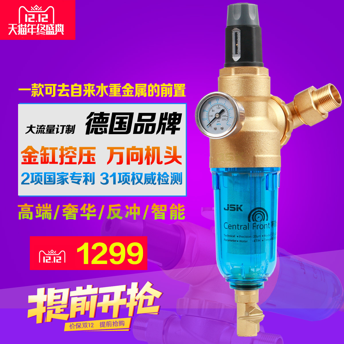 德国前置反冲洗重金属净水器