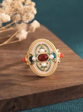 新疆金丝玉多宝镶嵌南红国潮