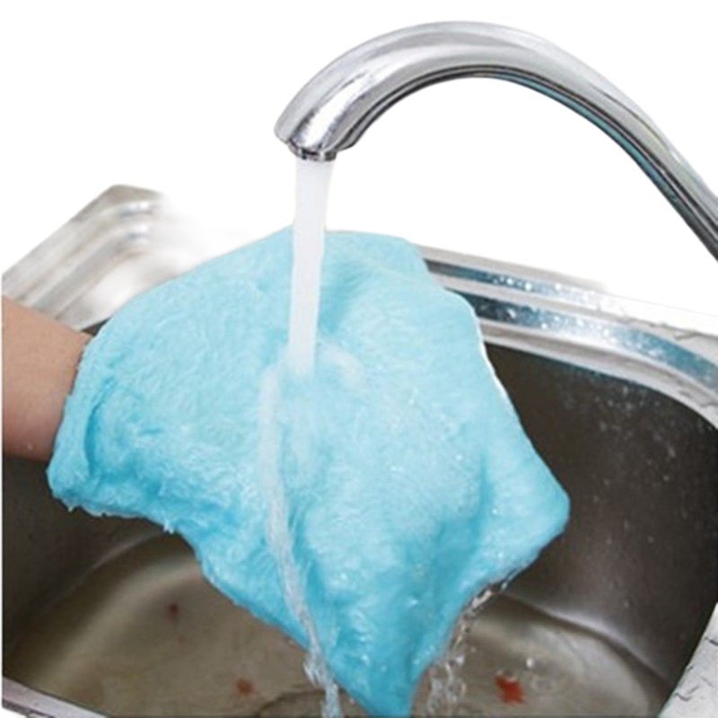 韩国神奇抹布双层加厚去油污百洁布厨房清洁竹木纤维不沾油洗碗布