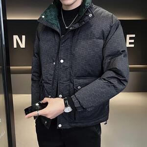 2024新款羽绒服男春季潮牌新款轻薄短款印花休闲保暖冬装外套上衣
