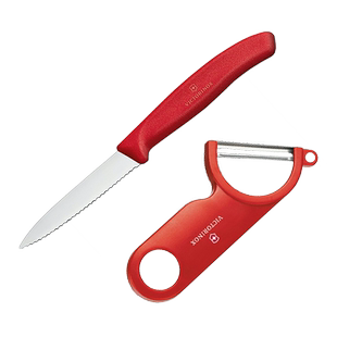 维氏瑞士军刀 尖头波浪刃水果刀 削皮器 礼盒套装 原装进口