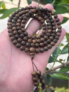 芽庄绿棋楠沉香手串0.6㎝佛珠手链约21克男女士项链毛衣链药香味