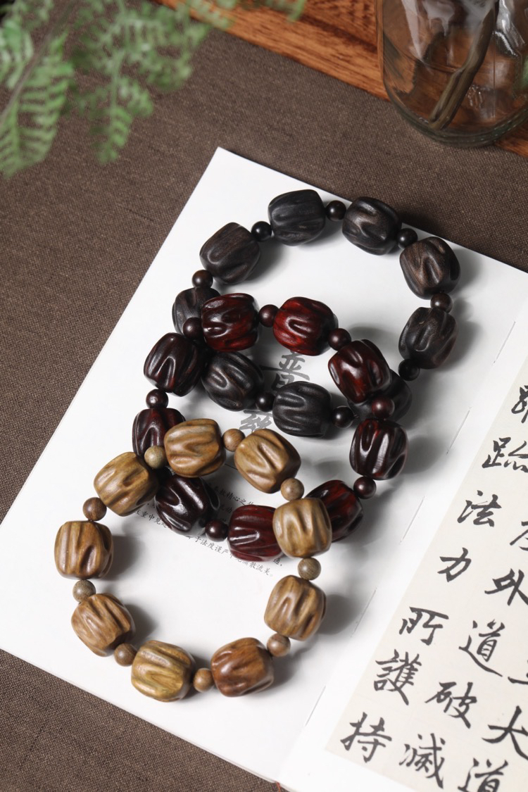 绿檀随形手串非洲紫檀手链沉贵宝文玩佛珠念珠饰品送男女友礼物