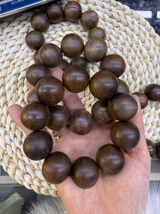 沉香2.5cm手串富国岛倒架红土沉水级手链25mm约90克男女单圈佛珠