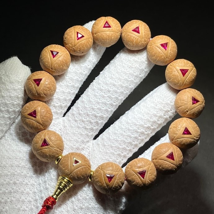 三角龙瞳红钻龙眼菩提手串15mm佛珠尼泊尔凤眼菩提子手链男女士款