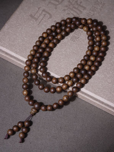 越南富国岛白棋沉香手串0.85cm佛珠手链约46克男女项链情侣毛衣链