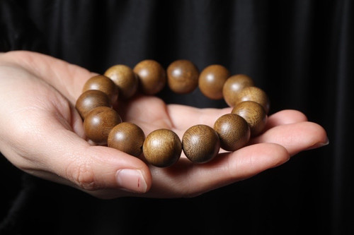 加里曼丹沉香手串1.6cm单圈手链男女佛珠重约14克甜味醇厚情侣款