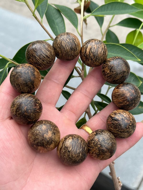 柬埔寨菩萨棋沉香手串2.5cm佛珠手链约77克男士手串送礼长辈收藏