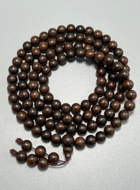 富森红油沉水级沉香手链男女士手串8mm*108情侣款毛衣链项链送礼