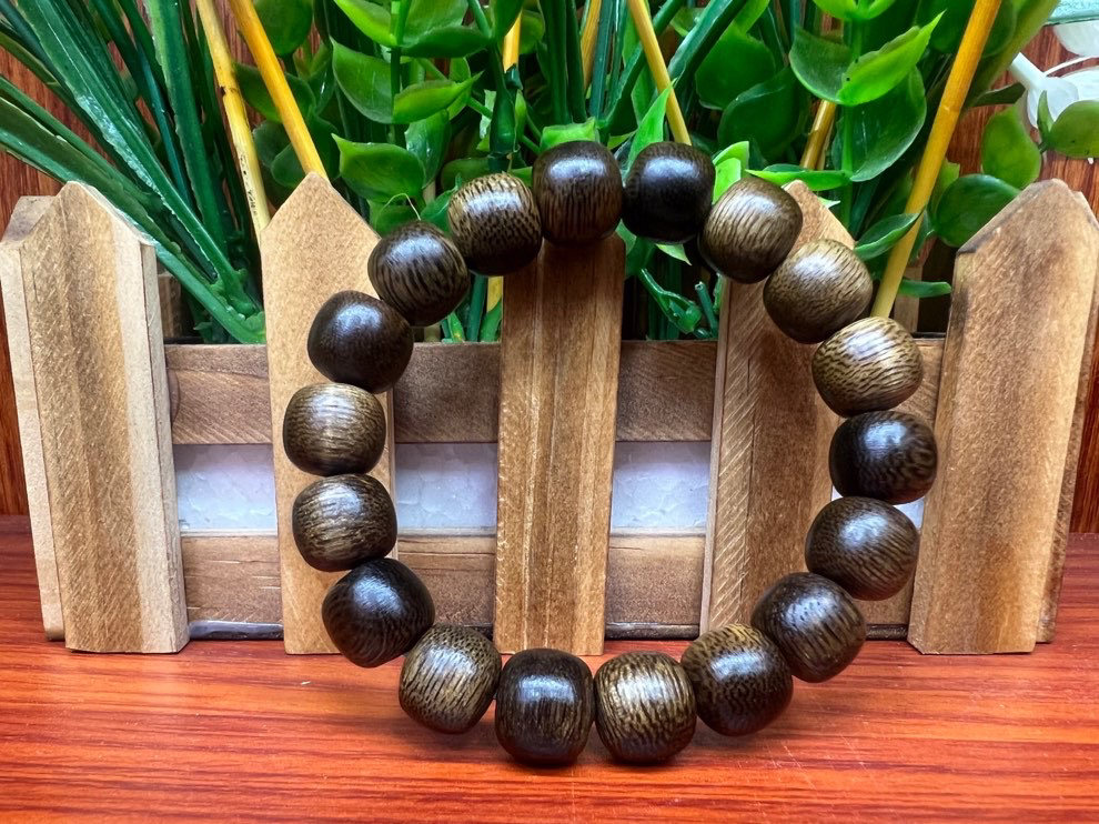 糖结芽庄白棋楠沉香手串沉水佛珠单圈手链1.2老型珠20克送男女友