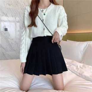 a字半身裙 百搭小个子高腰遮肉显瘦大码 2024新款 百褶短裙女秋冬季