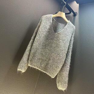 80斤 衣长57CM 140斤 简约风V领纯色套头 2024年新款