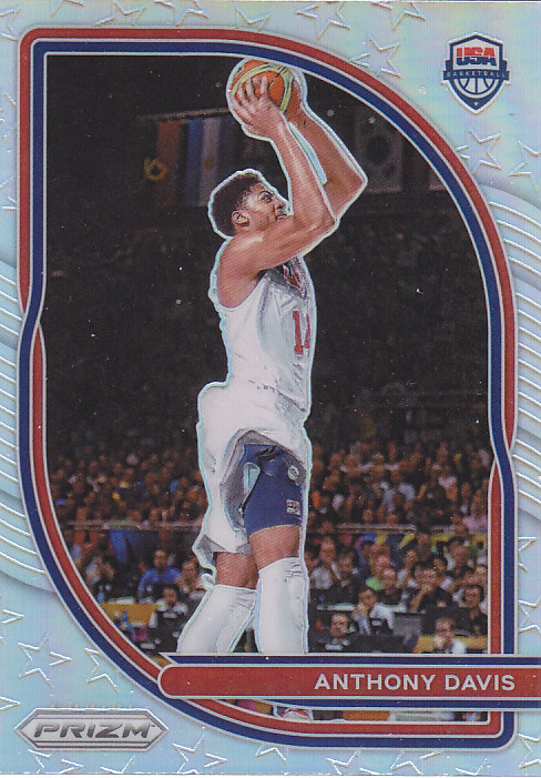 NBA帕尼尼球星卡Prizm2021特卡美国队银折射凑套#8安东尼戴维斯
