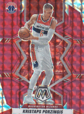 NBA帕尼尼球星卡2122马赛克普卡红折射凑套#153波尔津吉斯