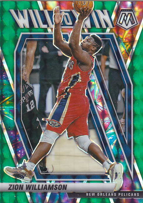 NBA球星卡2021马赛克特卡WillToWin绿折凑套#13锡安