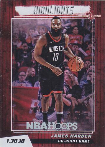 NBA球星卡帕尼尼1819Hoops高光特卡#2詹姆斯哈登