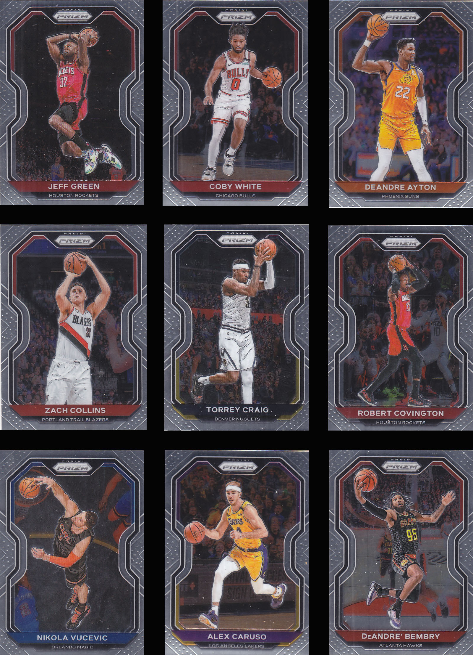 NBA帕尼尼球星卡Prizm2021普卡Base凑套No1-No20