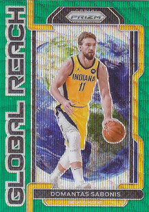 NBA球星卡Prizm2122特卡绿波纹折GlobalReach凑套#10萨博尼斯