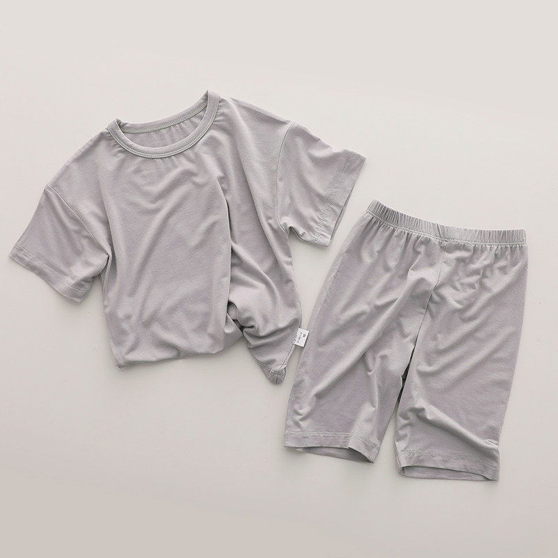 儿童家居服夏季薄款宝宝短袖睡衣莫代尔童装男女童上衣裤子空调服