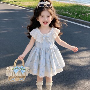 女童甜美连衣裙夏季新款韩版中小童公主裙子宝宝法式吊带A字裙潮