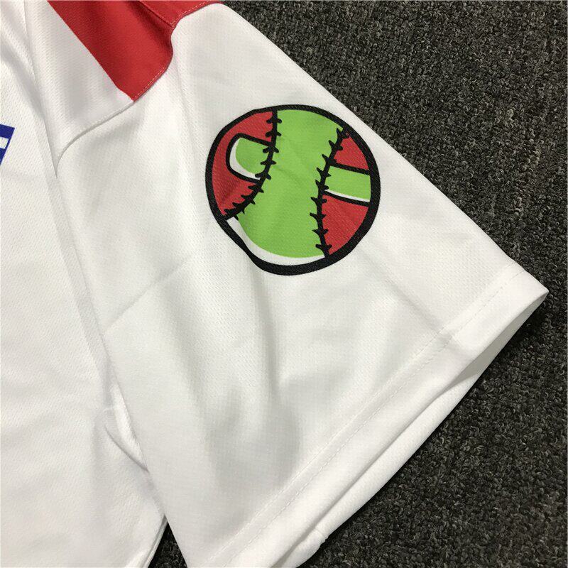 미국 복고풍 문자 인쇄 야구 유니폼 반팔 셔츠 남성 여름 패션 브랜드 스트리트 루즈 커플 카디건 탑