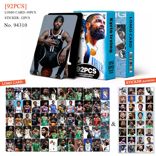 凯里·欧文自制小卡60张照片32枚小贴纸手账贴纸双面卡体育篮球