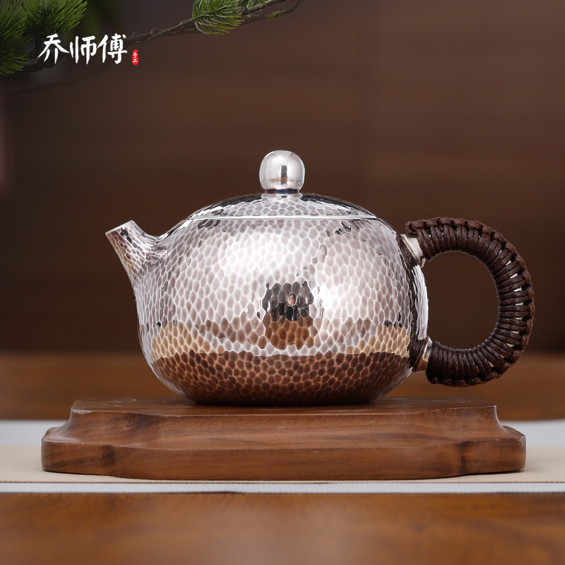 倒把西施泡茶壶银999一张打银壶
