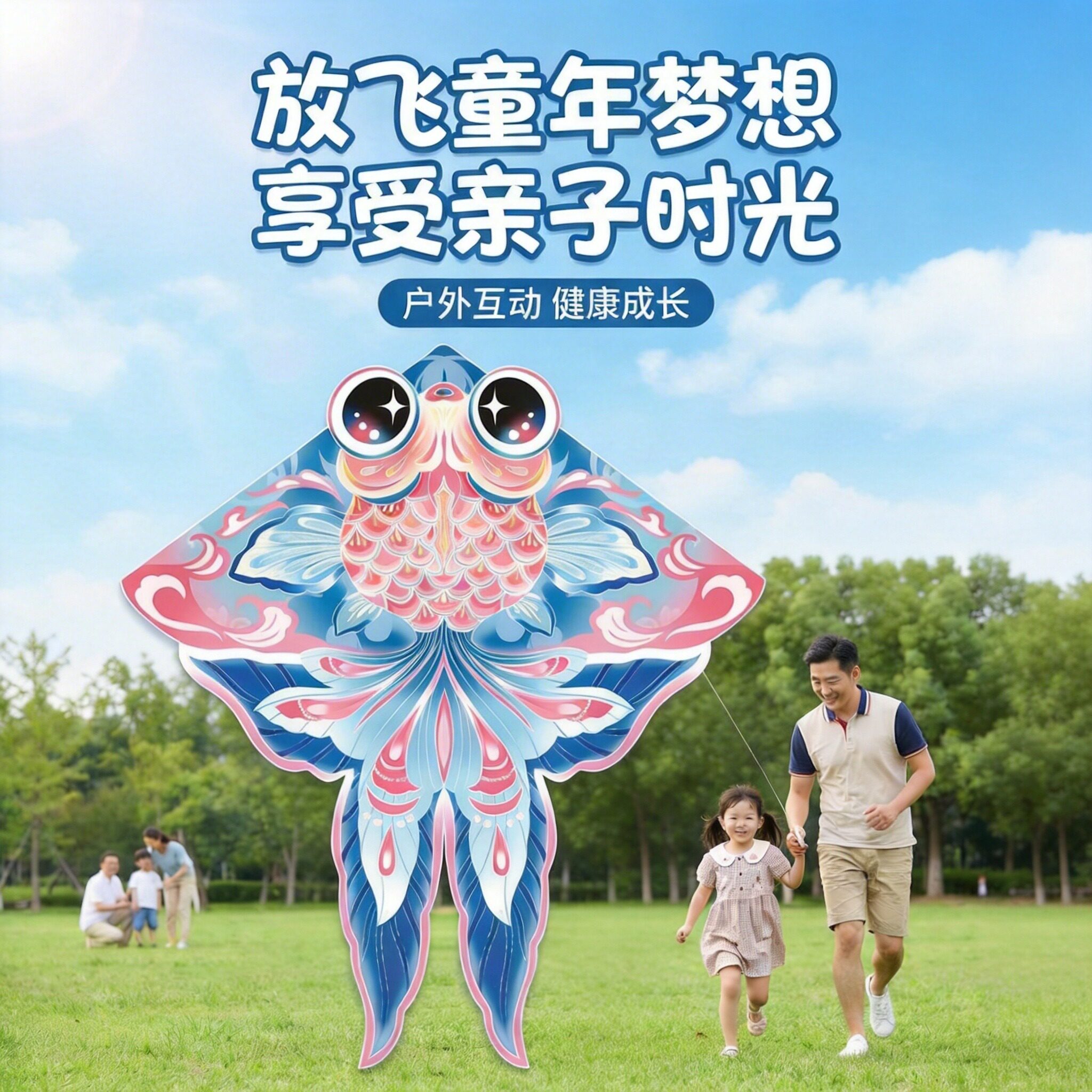 蝶尾金鱼风筝微风易飞儿童大人专用2026新款潍坊风筝高档大型纸鸢