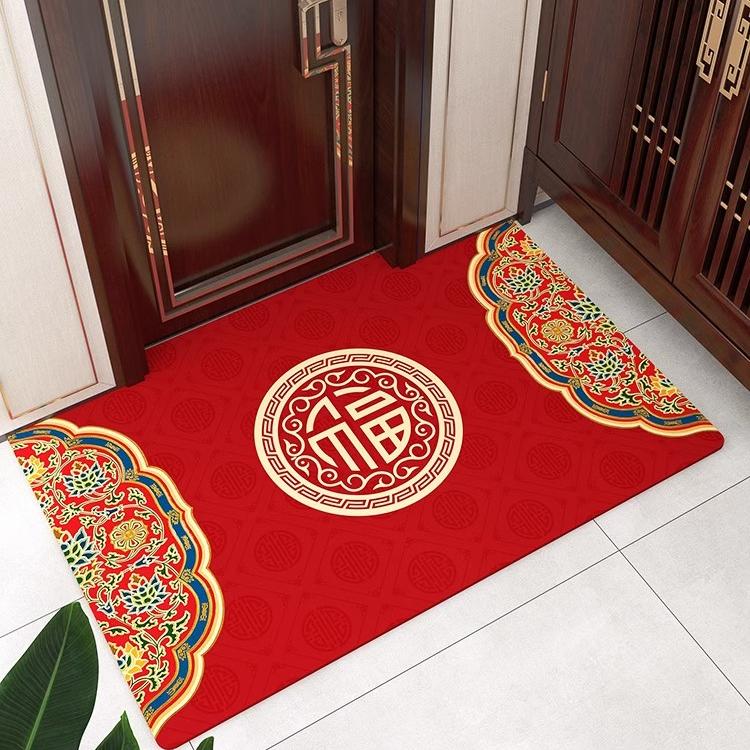 地垫入户门垫脚踏垫进门门口红色喜庆地毯脚垫家用蹭脚垫耐脏防滑