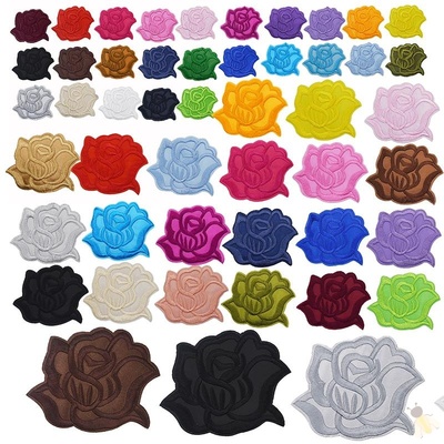 无痕修复大中小号玫瑰花朵补衣服图案可缝可贴羽绒服破洞修补贴片