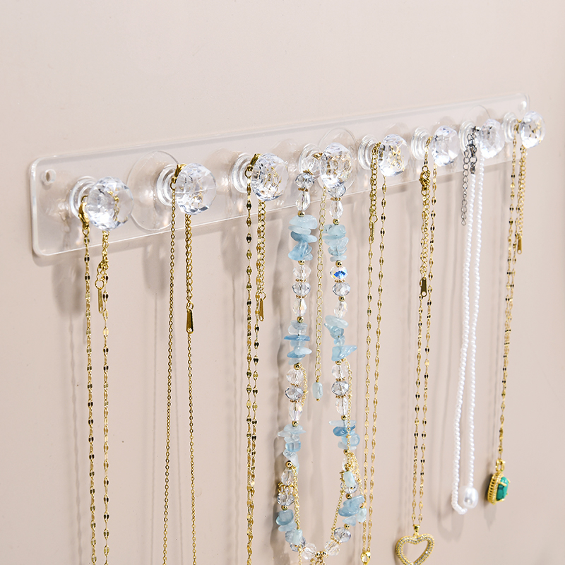 免打孔透明亚克力首饰收纳架项链皮筋发圈镜柜梳妆台展示精致简约