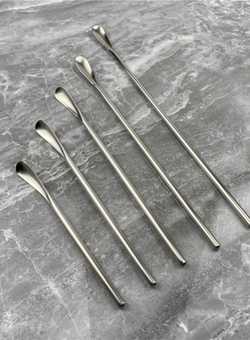 高品质 304不锈钢药粉勺子圆柄药匙加长柄样品匙搅拌棒微量取样勺