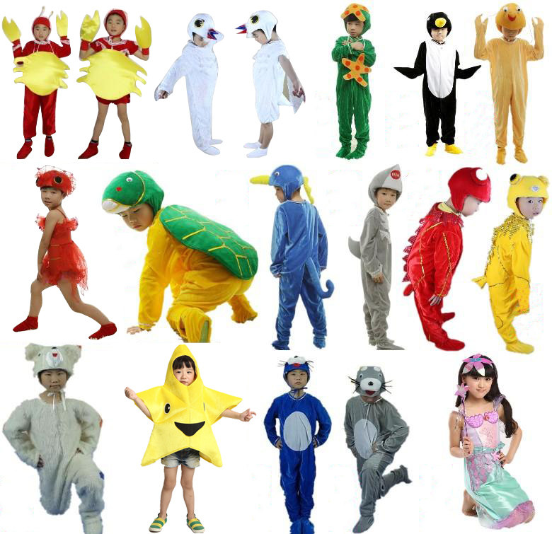 儿童表演海洋生物服装海龟海狮海豹海星海马企鹅鲨鱼章鱼演出服