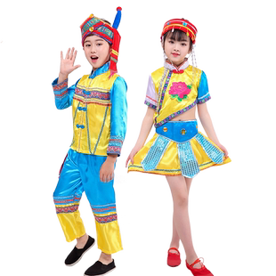 儿童56个少数民族风舞台剧表演服装普米族幼儿园男女童套装演出服