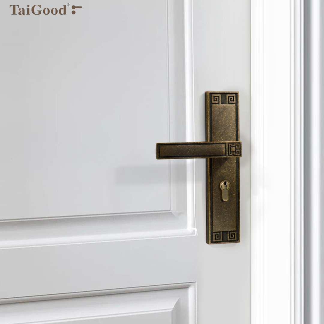 世连泰好黄铜材质新中式室内门锁