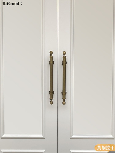 世连泰好黄铜入户木门对开门把手覆古做旧玻璃门室外大门拉手定制