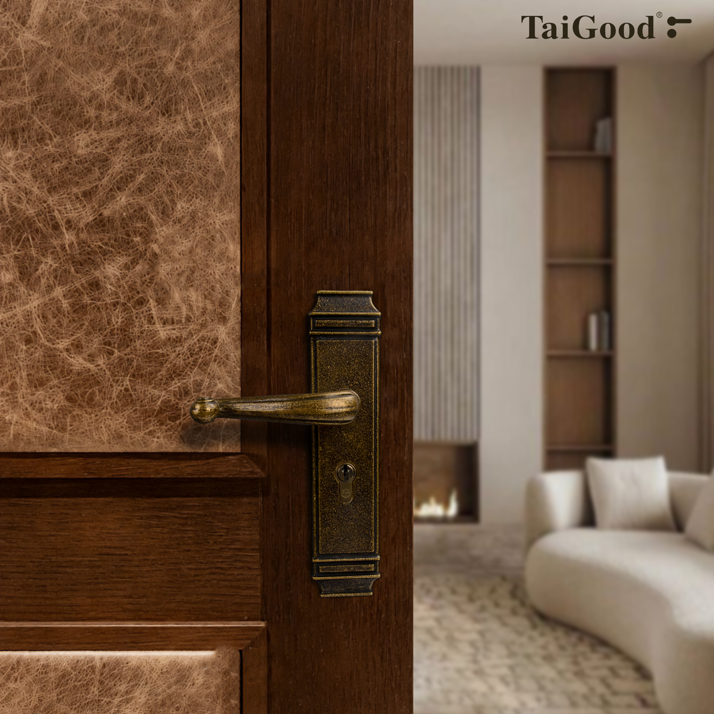 世连泰好纯铜入户复古大门锁