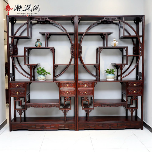 红木印尼黑酸枝阔叶黄檀博古架