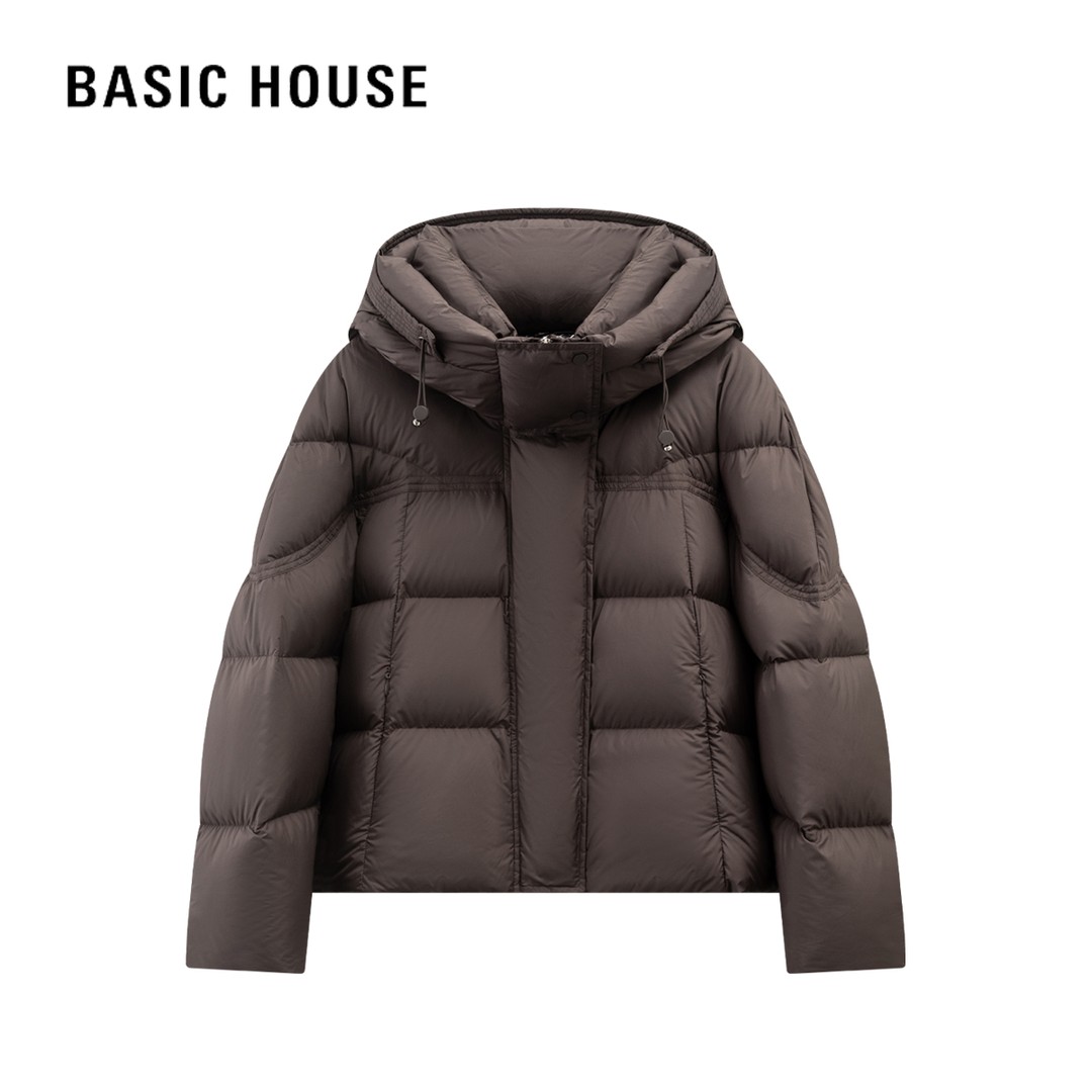 百家好90白鸭绒泡芙短款羽绒服女