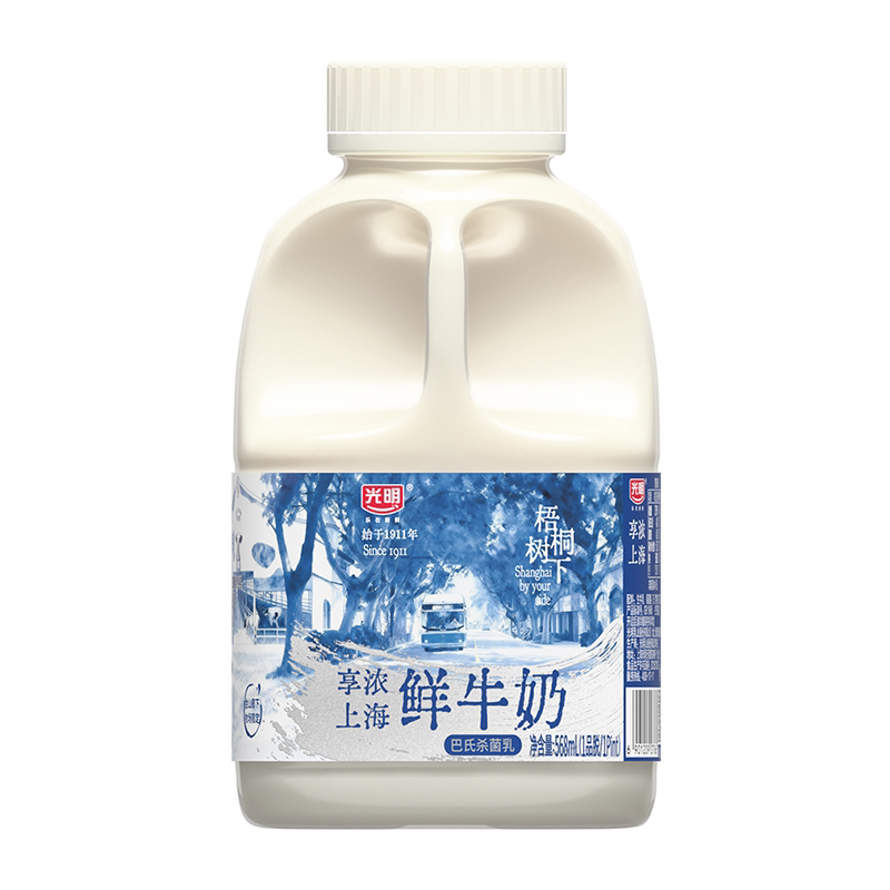 【顺丰配送】光明梧桐树下享浓上海鲜牛奶568ml*3桶早餐搭配