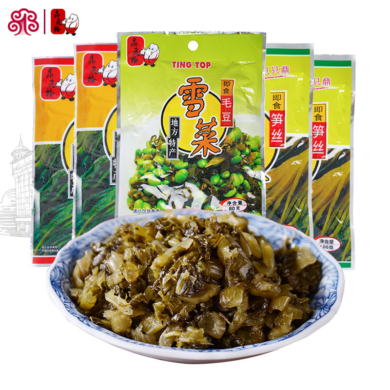 上海鼎灵格雪菜笋丝雪菜毛豆5袋装原一只鼎宁波咸菜下饭菜雪里蕻
