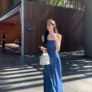 伊嘉 Y26 吊带连衣海边修身 自带不可拆胸垫 6665 长连衣裙 Y.JIA