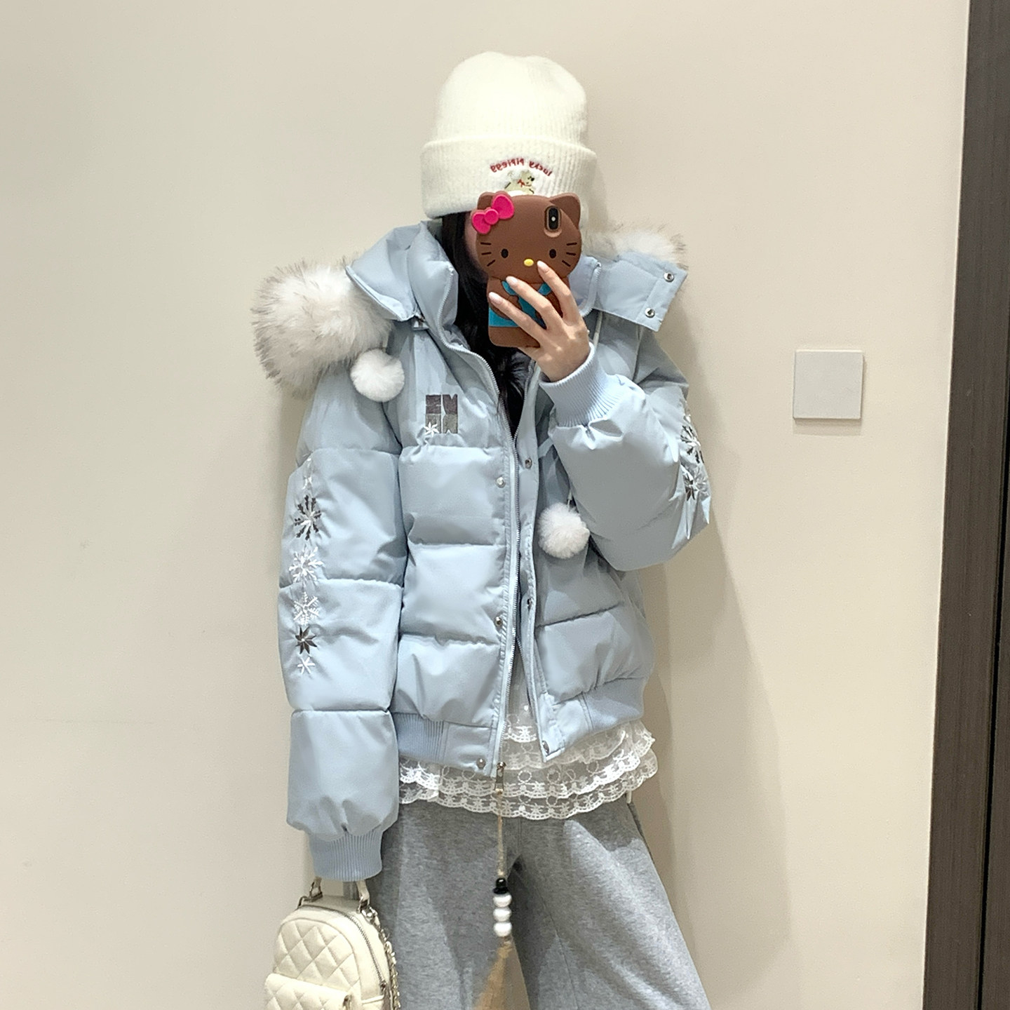 2026巨好看刺绣雪花棉服女冬季新款棉衣宽松加厚保暖棉袄爆款外套