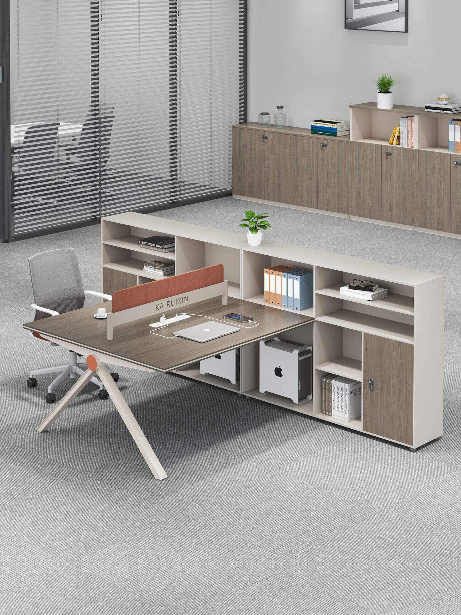 员工位2人办公桌椅组合屏风卡座4/6四人位办公室职员桌简约现代