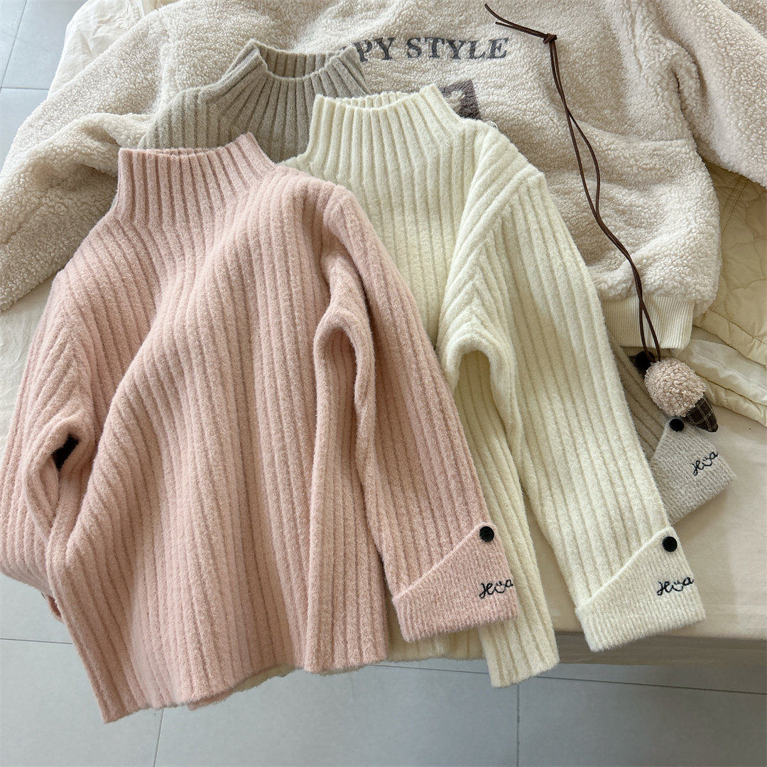女童毛衣25儿童半高领修身打底衫女孩中领内搭针织衫保暖线衫秋冬